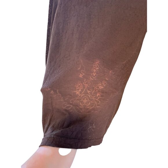 Maurices Womens Size Large Long Sleeve Brown Tshirt Tee Semi Sheer Round Neck Pu - Picture 4 of 4